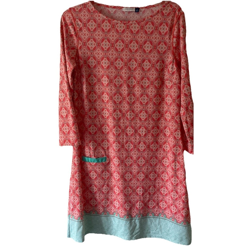 Cabana Life Dress Women M Coastal Cottage Shift Sun Protection Beach Resort